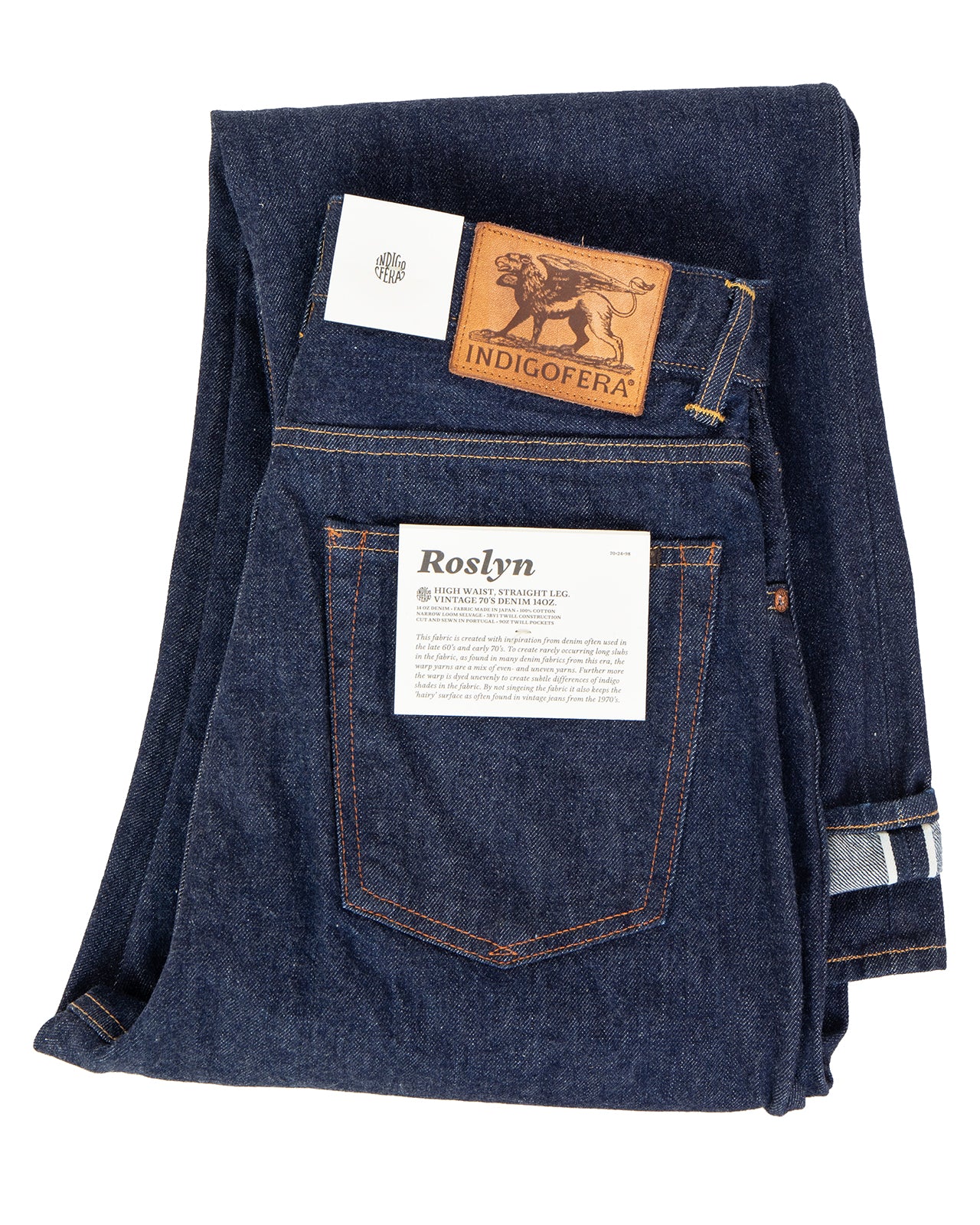 Indigofera Roslyn Jeans, Vintage 70's Denim, Rinse