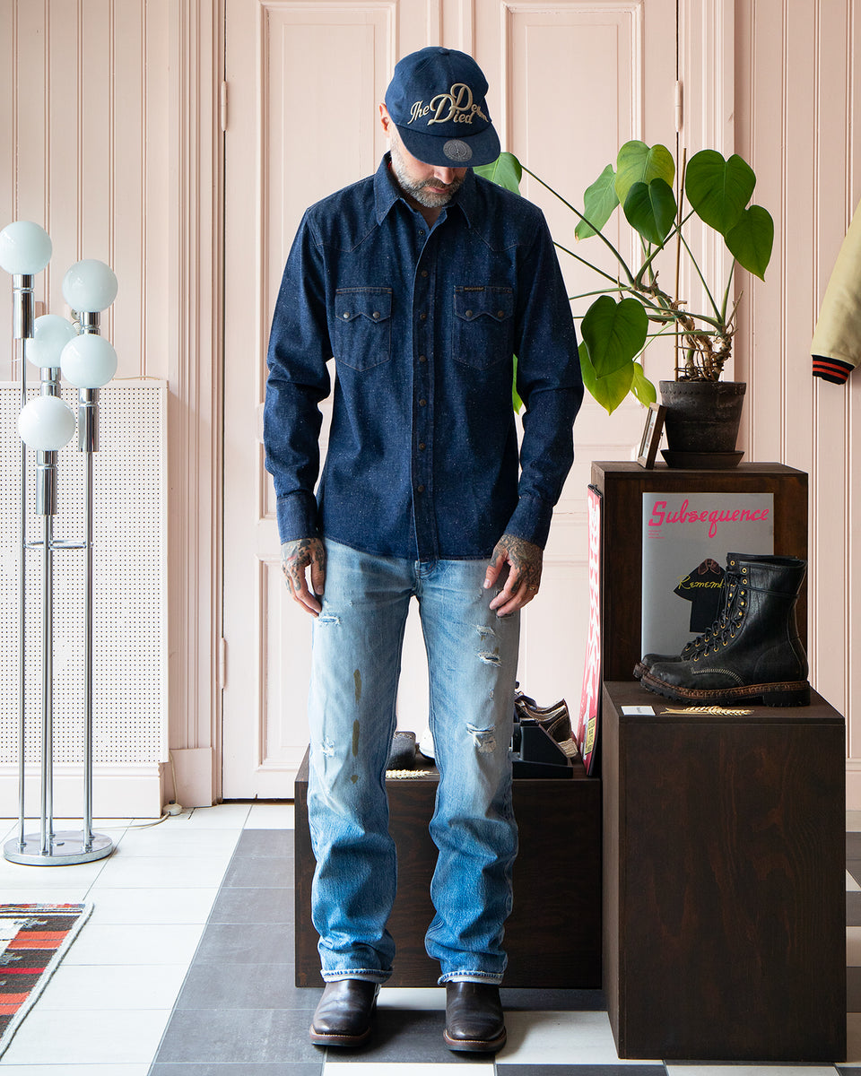 Indigofera Ryman Denim Shirt, Kochi Black Denim, Rinsed