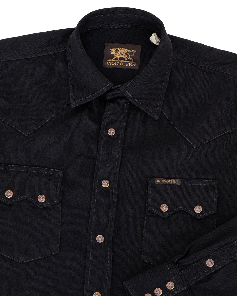 Indigofera Ryman Denim Shirt, Black Petaca Denim, Rinsed