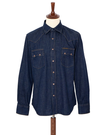 Indigofera Ryman Denim Shirt, Ohira Indigo Denim, Rinsed