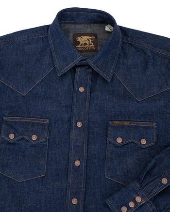 Indigofera Ryman Denim Shirt, Ohira Indigo Denim, Rinsed