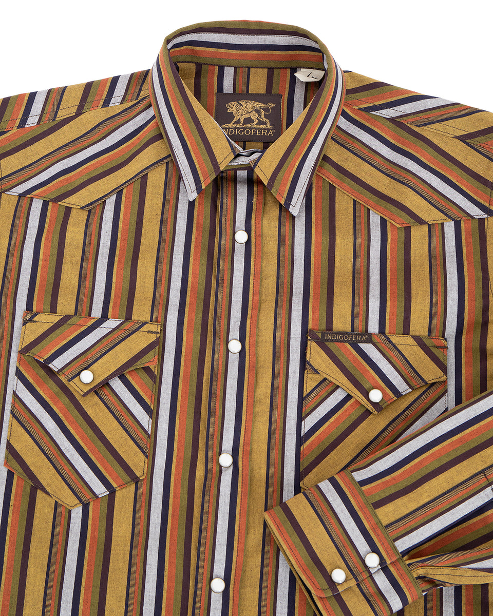 Indigofera Sideras Shirt, Cotton Stripe, Multicolor
