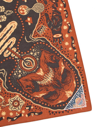 Indigofera Tarot XIII Bandana, Red / Brown