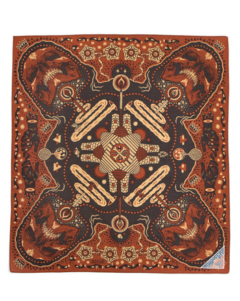 Indigofera Tarot XIII Bandana, Red / Brown