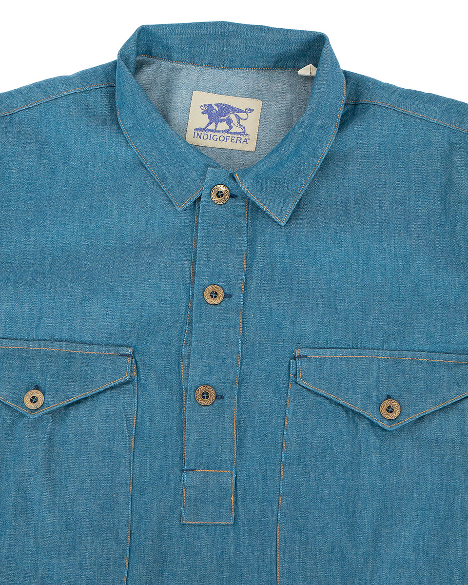 Indigofera Teeter Shirt, Cordova Denim, Petrol