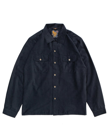 Indigofera Webster Shirt, Horizontal Corduroy, Navy