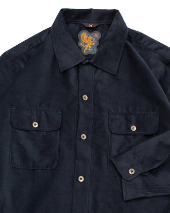 Indigofera Webster Shirt, Horizontal Corduroy, Navy