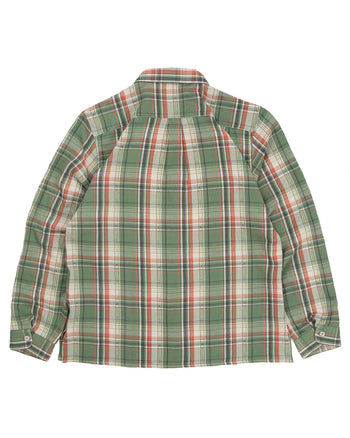 Indigofera Webster Shirt, Jacquard Flannel, Green / Beige Check