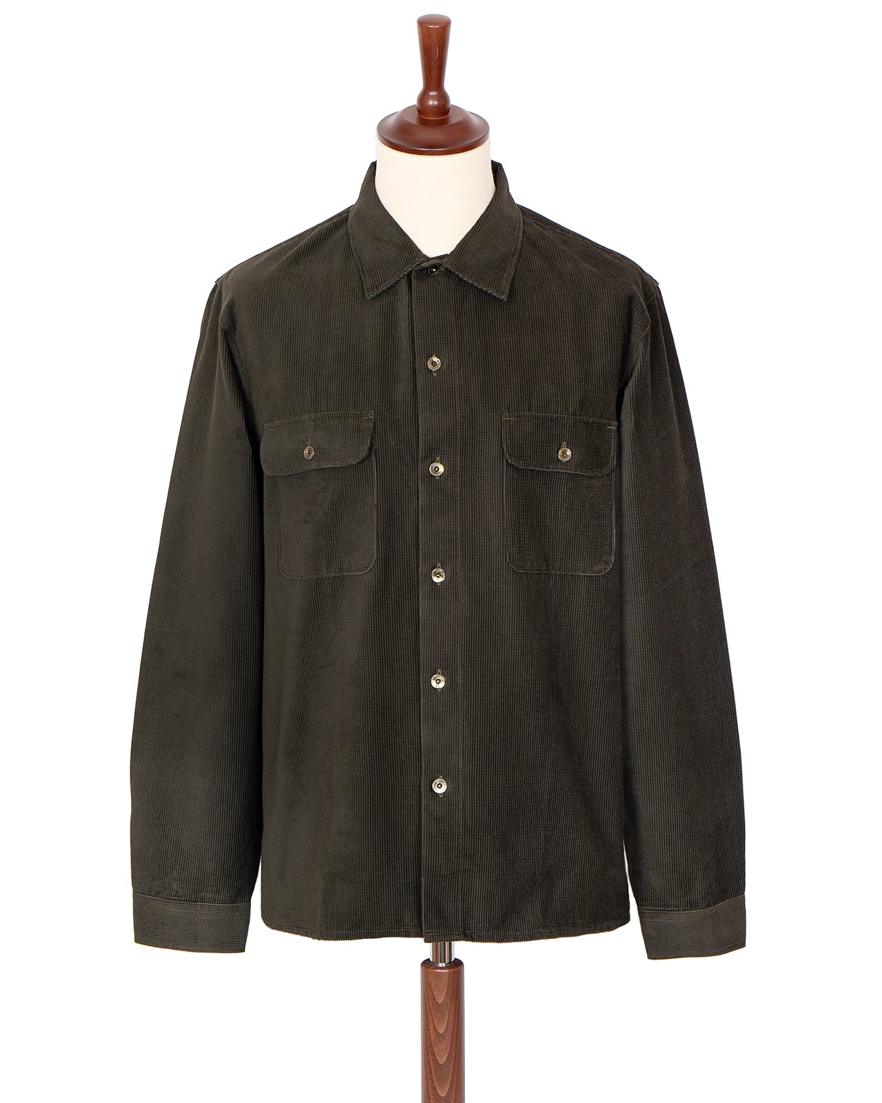 Indigofera Webster Shirt, Square Corduroy, Dark Green