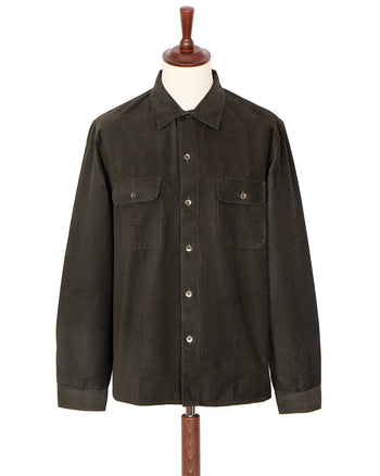 Indigofera Webster Shirt, Square Corduroy, Dark Green