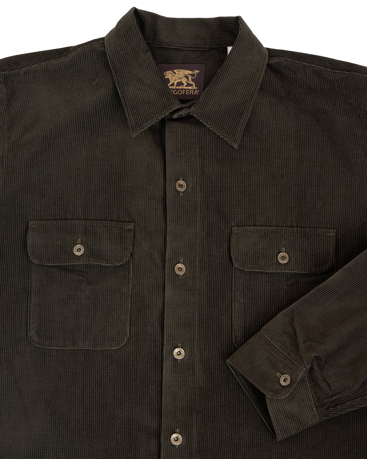 Indigofera Webster Shirt, Square Corduroy, Dark Green