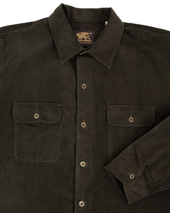 Indigofera Webster Shirt, Square Corduroy, Dark Green