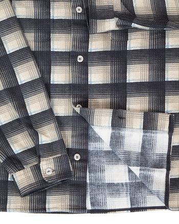 Indigofera Webster Shirt, Printed Check, Grey / White / Beige / Blue