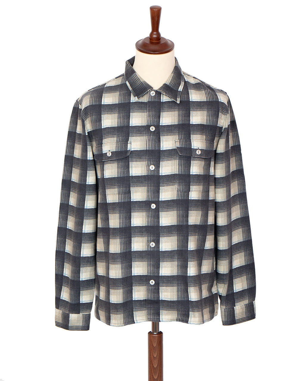 Indigofera Webster Shirt, Printed Check, Grey / White / Beige / Blue