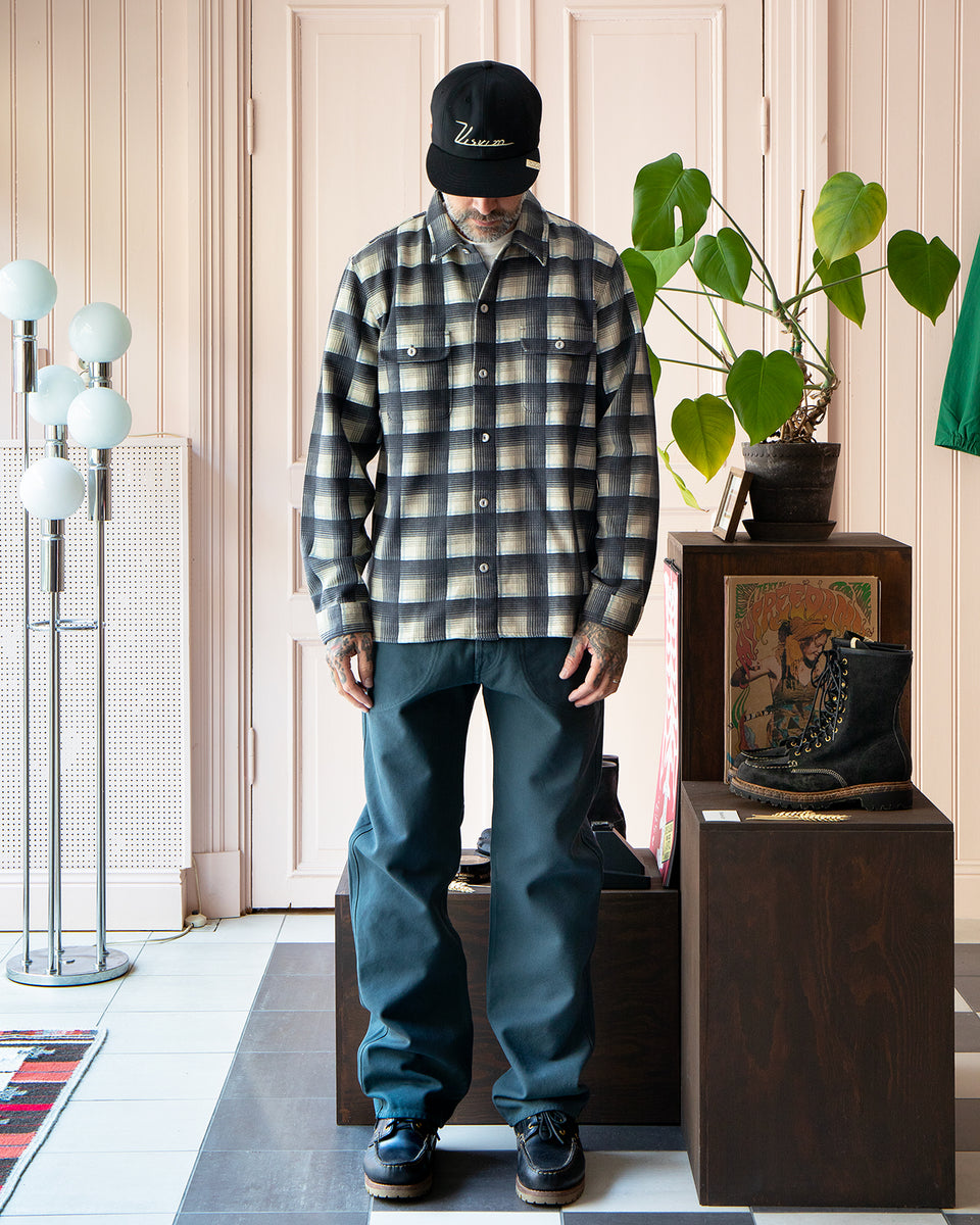 Indigofera Webster Shirt, Printed Check, Grey / White / Beige / Blue