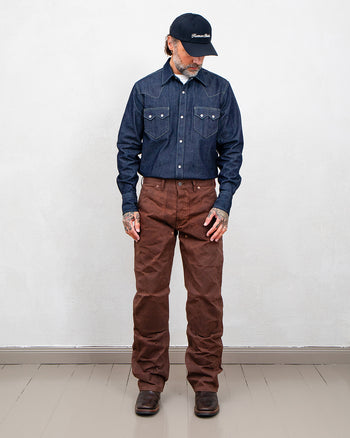 Indigofera Wendell Pants, Coated Canvas, Brown
