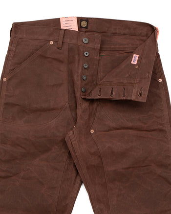 Indigofera Wendell Pants, Coated Canvas, Brown