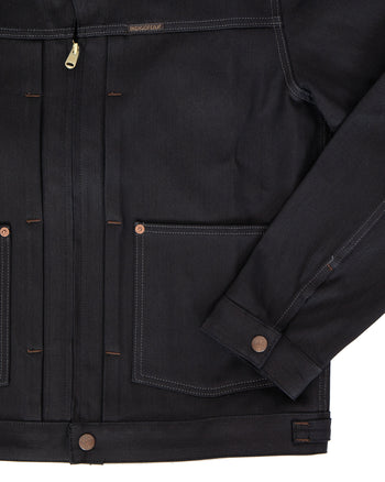 Indigofera Wibaux Jacket, Uneven Broken Twill, Black