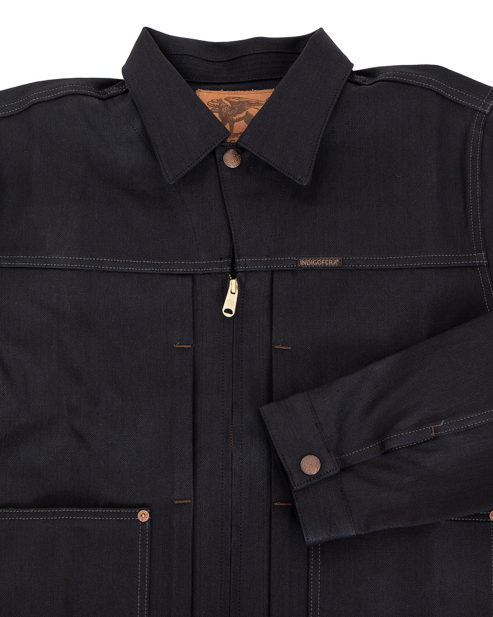 Indigofera Wibaux Jacket, Uneven Broken Twill, Black