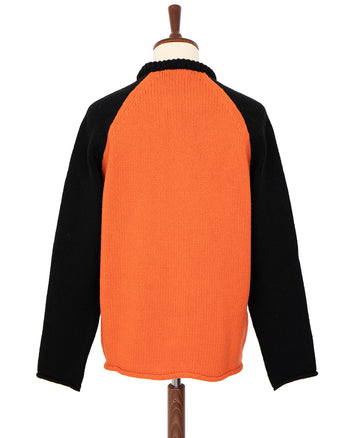 Indigofera Willow Wool Sweater, Orange / Black