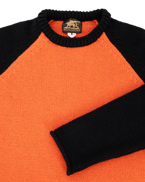 Indigofera Willow Wool Sweater, Orange / Black