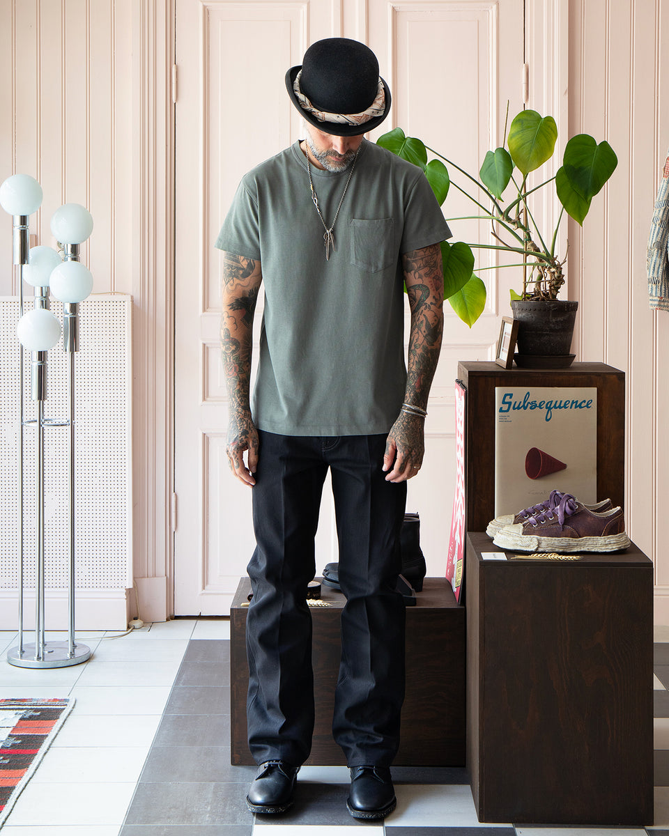 Indigofera Wyatt Jeans, Uneven Broken Twill Black