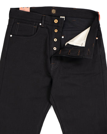 Indigofera Wyatt Jeans, Uneven Broken Twill, Black, Unwashed