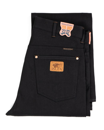 Indigofera Wyatt Jeans, Uneven Broken Twill, Black, Unwashed