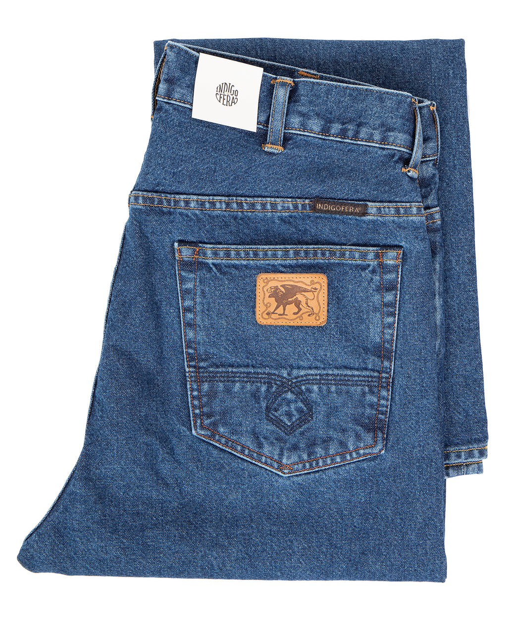 Indigofera Wyatt Jeans, Uneven Broken Twill, Double Wash