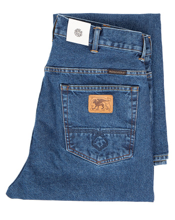 Indigofera Wyatt Jeans, Uneven Broken Twill, Double Wash