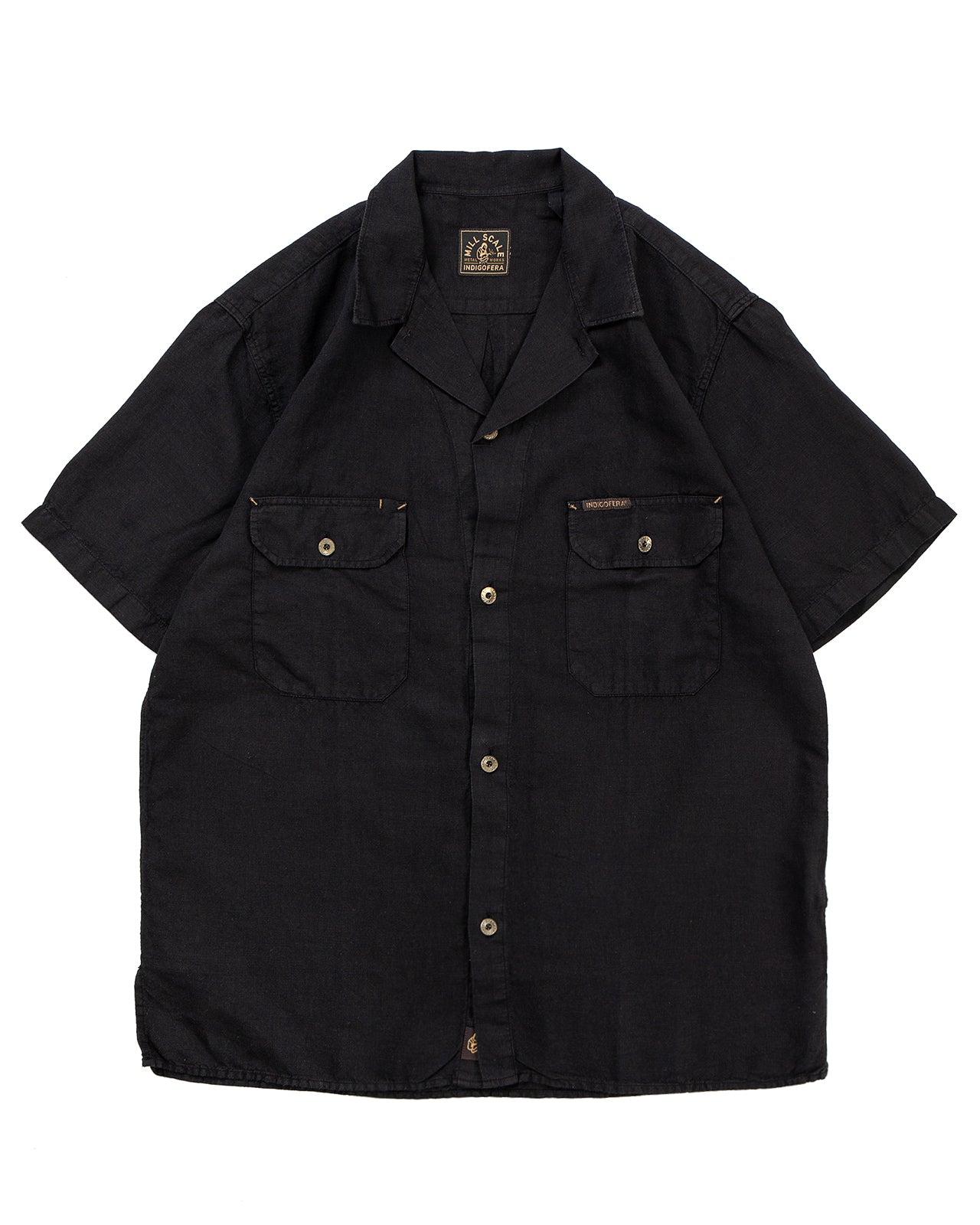 Indigofera x Mill Scale Javelina Shirt, Linen Canvas, Black