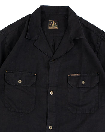 Indigofera x Mill Scale Javelina Shirt, Linen Canvas, Black