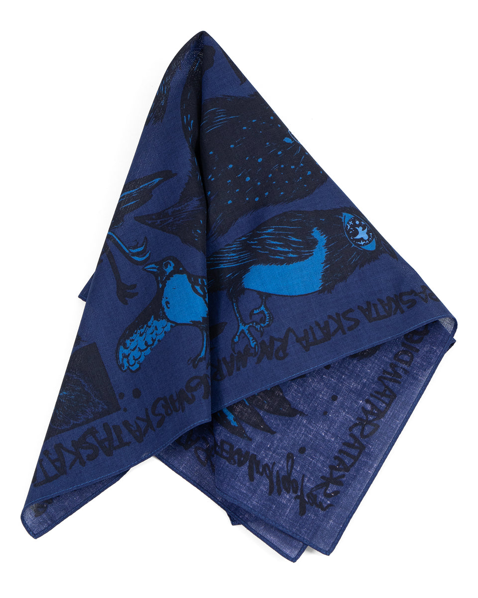 Indigofera x Ragnar Persson, The Devil's Bird Bandana, Blue / Black