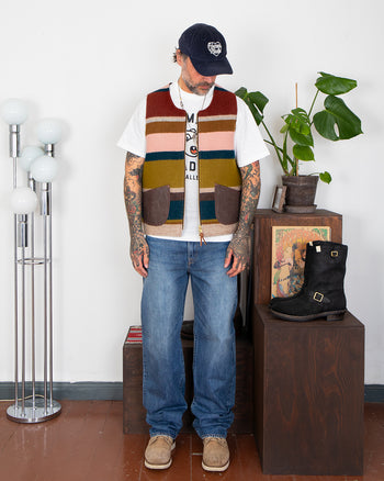 Indigofera Catskill Vest, Striped Wool Blanket