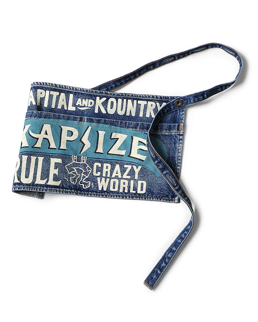 Kapital 13oz Denim Damaged Short AD Apron, Kapsize Rule