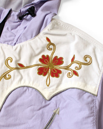 Kapital Nylon Taffta 2tones Tennessee Cactus Flower Parka, Purple