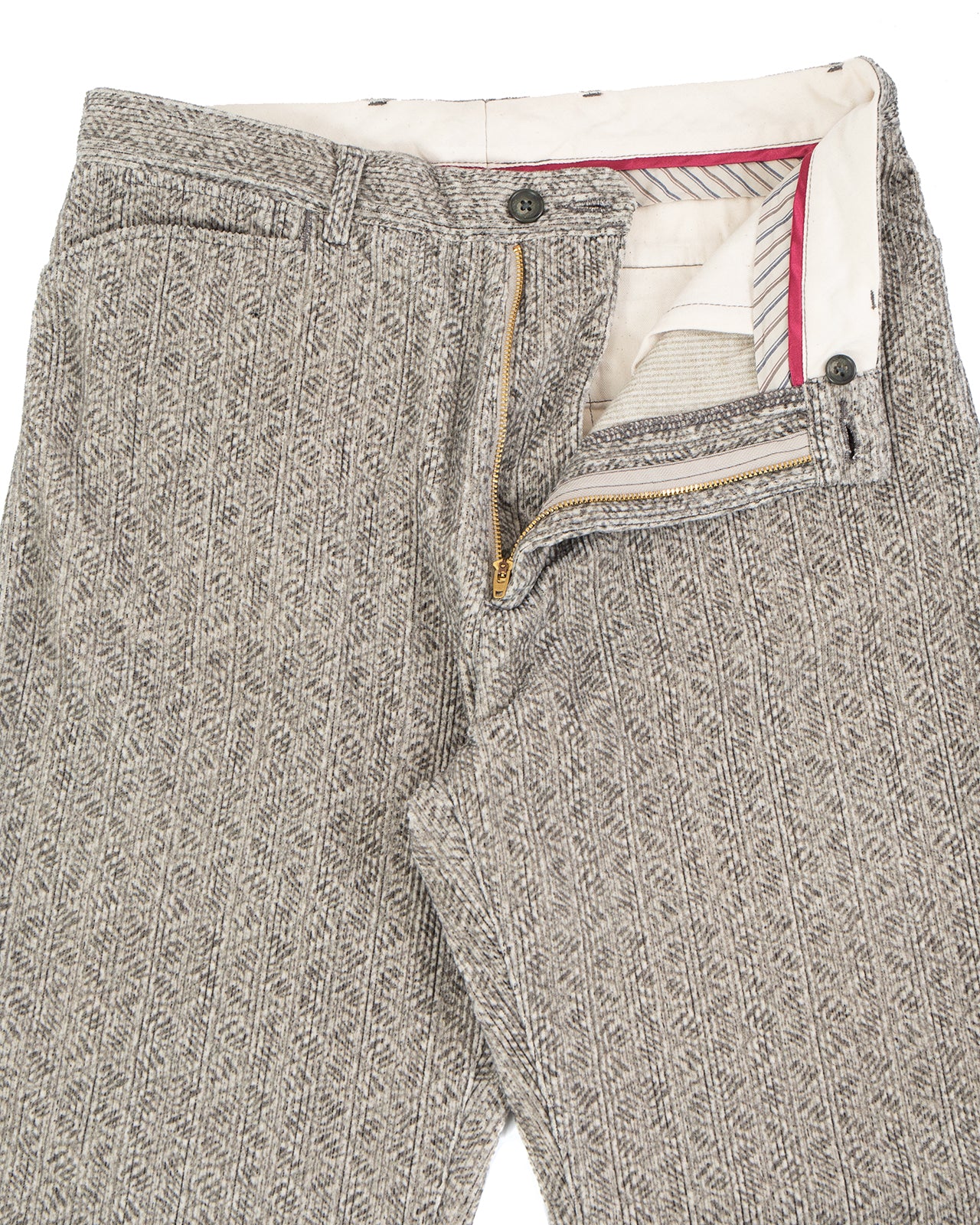 Kapital 8W Corduroy Dawson-Stripe Frisko Flare Pants, Grey