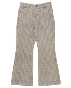 Kapital 8W Corduroy Dawson-Stripe Frisko Flare Pants, Grey