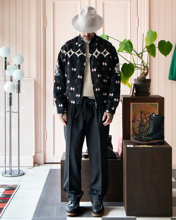 Kapital Rayon Twill Ainu Mosir Drizzler JKT, Black