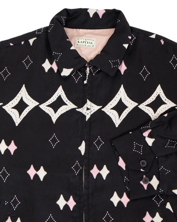 Kapital Rayon Twill Ainu Mosir Drizzler JKT, Black