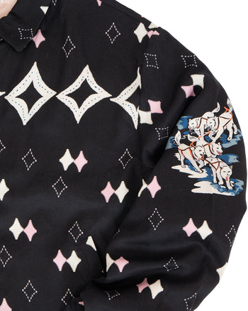 Kapital Rayon Twill Ainu Mosir Drizzler JKT, Black