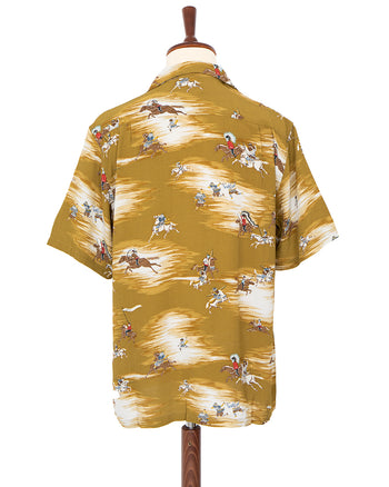 Kapital Rayon Kamikaze Aloha Shirt, Gold