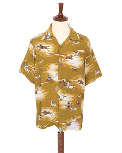 Kapital Rayon Kamikaze Aloha Shirt, Gold