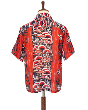 Kapital Silk Rayon Souffle & Arrowhead Wrangle Collar Aloha, Red