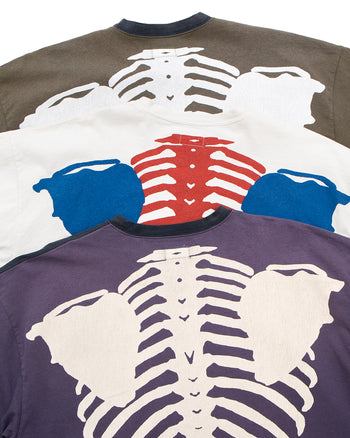 Kapital Jersey 2-Tones Big Pocket T, Bone, Black x Khaki