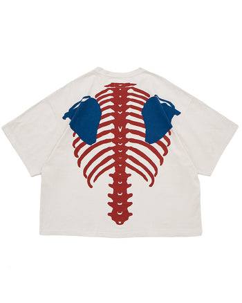 Kapital Jersey 2-Tones Big Pocket T, Bone, Tricolor