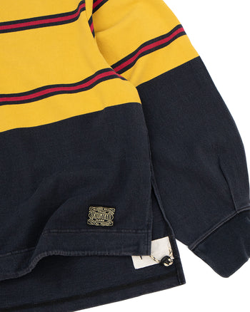 Kapital 16/-Panel Stripe Jersey Big Rugby Shirt, Black