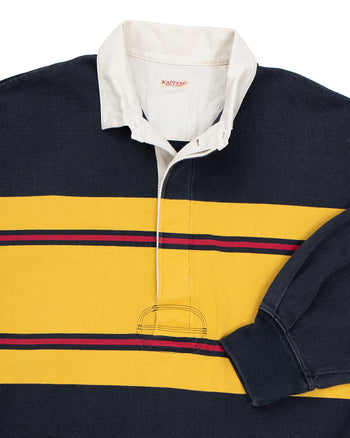 Kapital 16/-Panel Stripe Jersey Big Rugby Shirt, Black