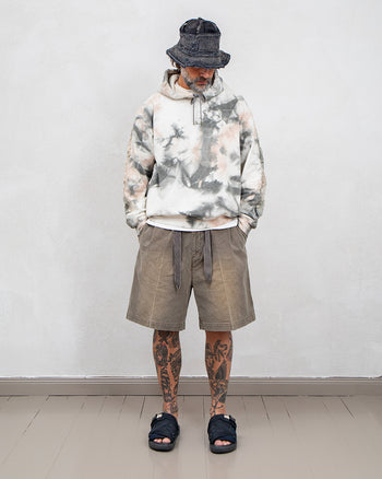 Kapital Sweater Dirty-Dyed Bivouac Hoodie, Khaki