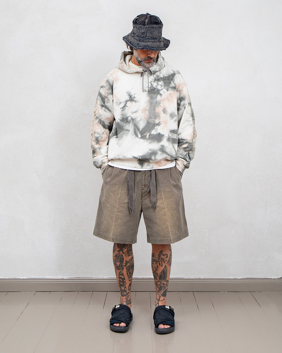Kapital Sweater Dirty-Dyed Bivouac Hoodie, Khaki